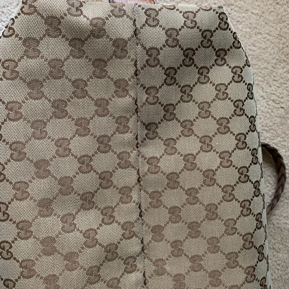 Gucci Beige and Brown Vintage Canvas Bamboo Bar women’s Handbag - Picture 12 of 16